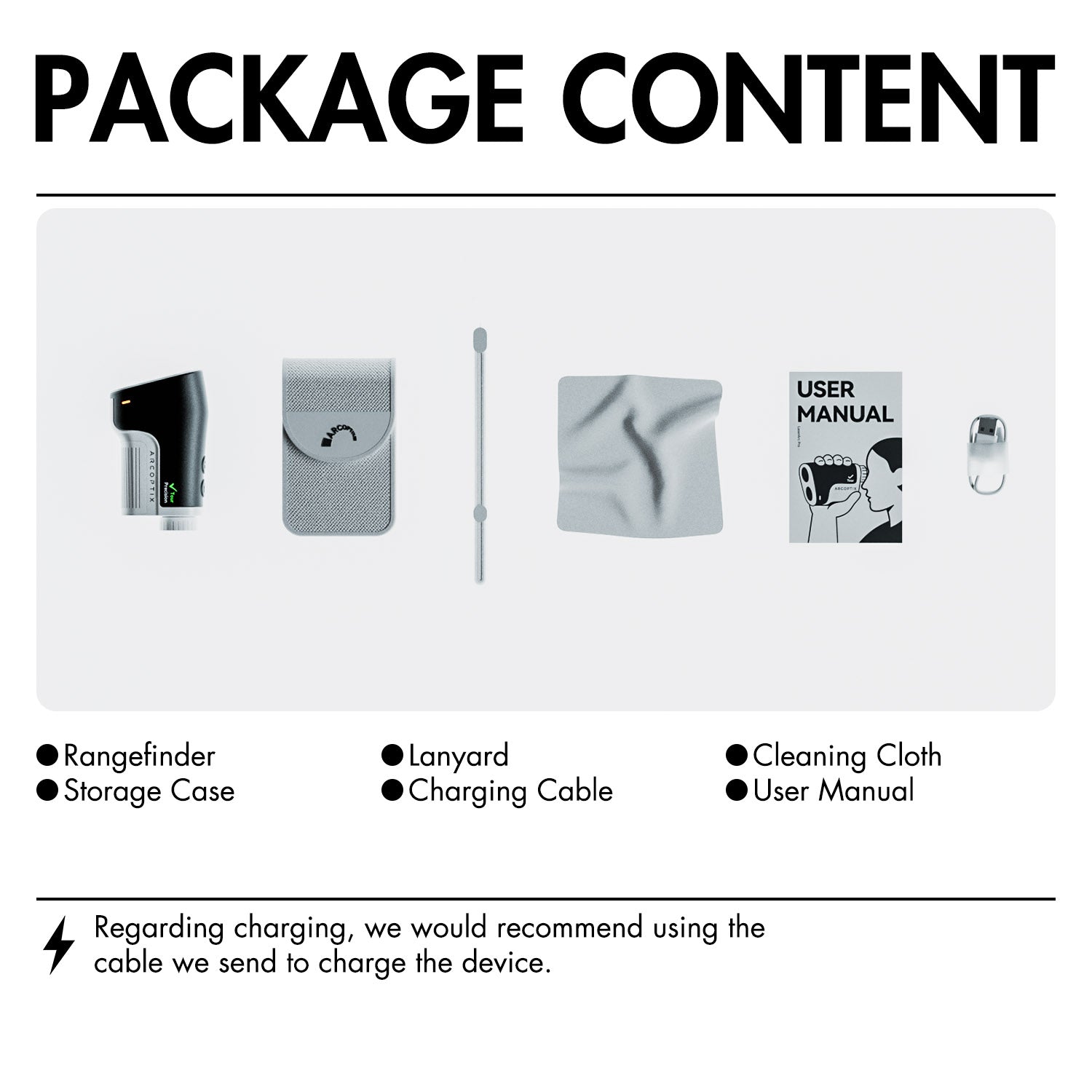 Arcoptix 1200 Yards Laser Rangefinder 7X Magnification with Slope Compensation & Pin Lock Vibration, Waterproof Golf Range Finder for Hunting & Archery