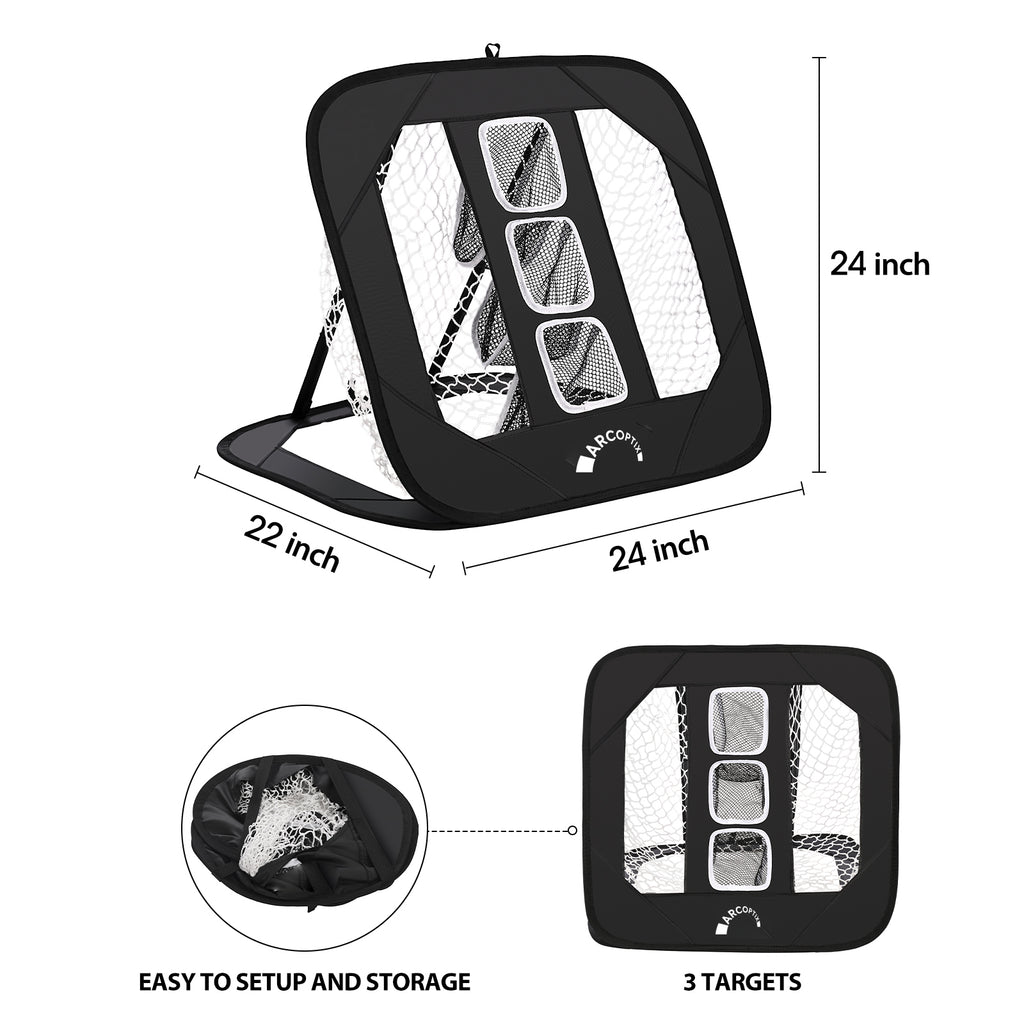 Arcoptix Golf Practice Net - Portable Indoor/Outdoor Golf Net for Improving Swing Accuracy